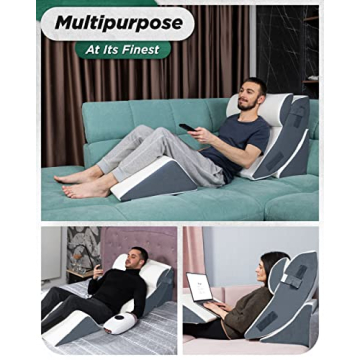 Lunix Orthopedic Wedge Pillow Set for Pain Relief and Recovery