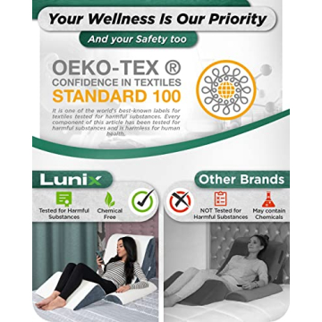 Lunix Orthopedic Wedge Pillow Set for Pain Relief and Recovery