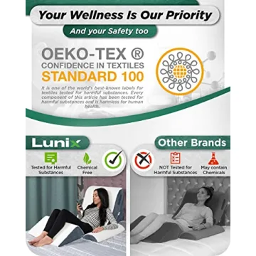 Lunix Orthopedic Wedge Pillow Set for Pain Relief and Recovery