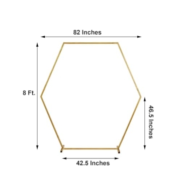 Elegant 8FT Gold Hexagonal Wedding Arch for Celebrations