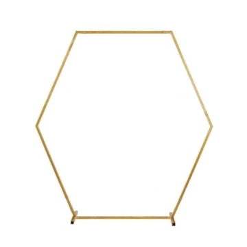Elegant 8FT Gold Hexagonal Wedding Arch for Celebrations