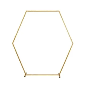 Elegant 8FT Gold Hexagonal Wedding Arch for Celebrations