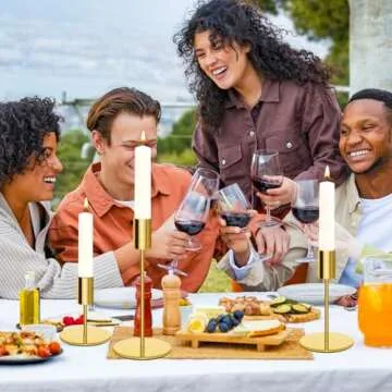 6pcs Gold Color Candlestick Holders Metal Candle Holders for Candlesticks Tall Taper Candle Holders ...