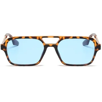 Trendy 70s Square Flat Aviator Sunglasses for All