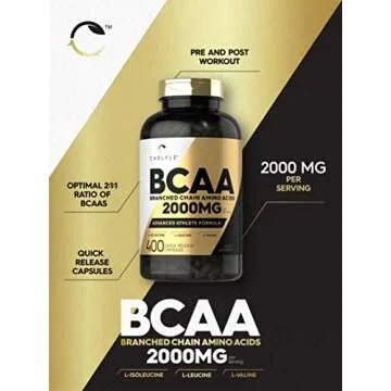 Carlyle BCAA Amino Acids Capsules | 2000mg | Non-GMO