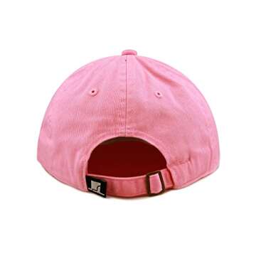 The Hat Depot Kids Washed Low Profile Cotton and Denim Plain Baseball Cap Hat (2-5 yrs, Light Pink)
