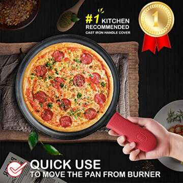 Cbiumpro 2-Pack Cast Iron Handle Cover, Silicone Heat Resistant Hot Cast Iron Skillet Pan Handle Covers Holder Sleeve