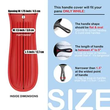 Cbiumpro 2-Pack Cast Iron Handle Cover, Silicone Heat Resistant Hot Cast Iron Skillet Pan Handle Covers Holder Sleeve