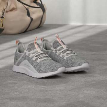 ALEADER Women's Energycloud Slip On Walking Shoes Pure Running Shoes for Gym Workout Treadmill Running Errands White Gray Size 6 US