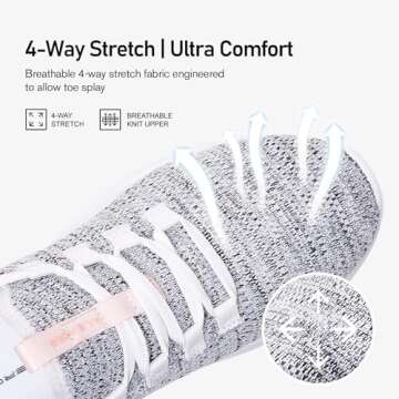 ALEADER Women's Energycloud Slip On Walking Shoes Pure Running Shoes for Gym Workout Treadmill Running Errands White Gray Size 6 US