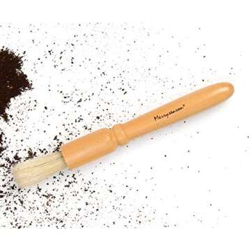 Coffee Grinder Cleaning Brush with Natural Bristles and Wood Handle