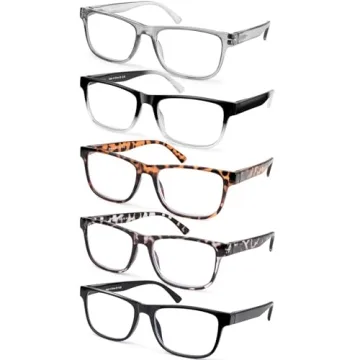 DAMIDEO 5 Pack Blue Light Blocking Oversize Reading Glasses for Men