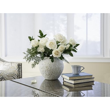 Stylish CozyWel White Ceramic Vase for Home Decor