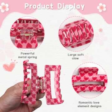 Valentine's Day Heart Hair Clips - Trendy Accessories for Women