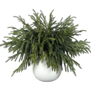 32 Pcs Real Touch Norfolk Pine Branches - 18" Artificial Christmas Greenery