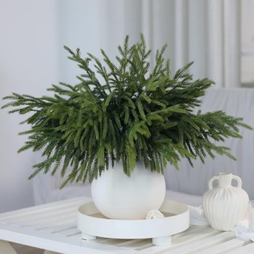 32 Pcs Real Touch Norfolk Pine Branches for Home Decor