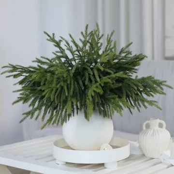 32 Pcs Real Touch Norfolk Pine Branches for Home Decor