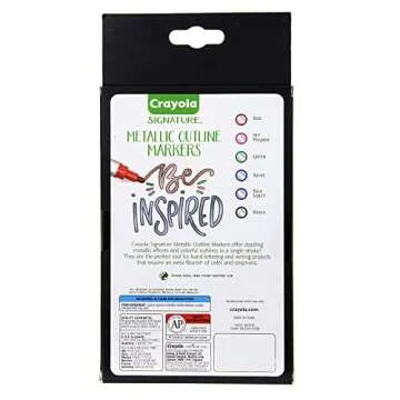 Crayola Metallic Outline Paint Markers (6ct), Adult Coloring Markers, Markers for Calligraphy & Hand Lettering, Art Supplies