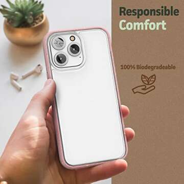 ENCASED Planet Eco Case, Designed for iPhone 14 PRO - Earth Friendly 100% Biodegradable Compostable Bio Case and Packaging (Pink)