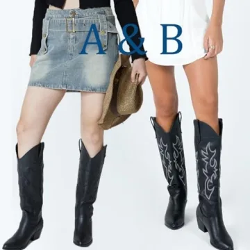 Fashionable MeiLuSi Women's Embroidered Cowgirl Boots