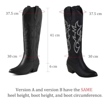 Fashionable MeiLuSi Women's Embroidered Cowgirl Boots
