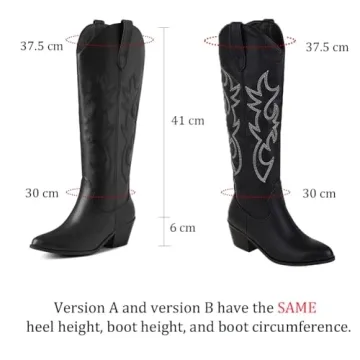 Fashionable MeiLuSi Women's Embroidered Cowgirl Boots