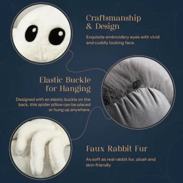 Phantoscope Spider Shaped Throw Pillow for Halloween