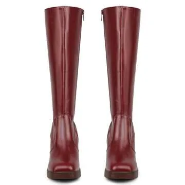 Stylish SOVANYOU Red Knee High Boots for Comfort and Elegance