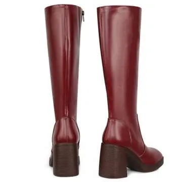 Stylish SOVANYOU Red Knee High Boots for Comfort and Elegance