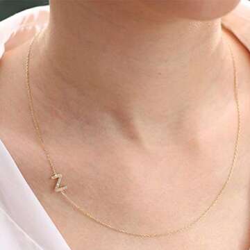 Elegant 14k Gold Sideways Initial Necklace for Women