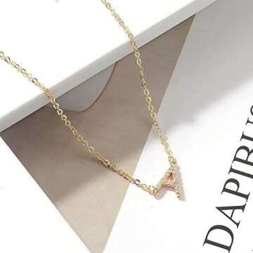 Elegant 14k Gold Sideways Initial Necklace for Women
