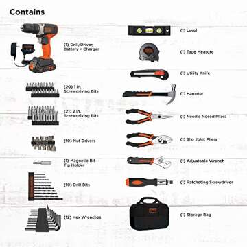 beyond by BLACK+DECKER Home Tool Kit with 20V MAX Drill/Driver, 83-Piece (BDPK70284C1AEV), BDPK70284C1AEV