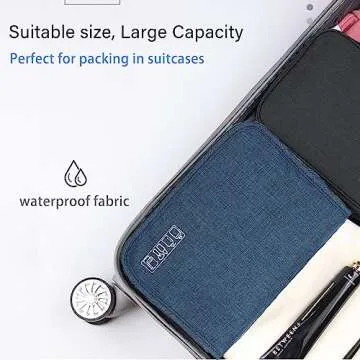 Menoeceus Portable Hanging Travel Toiletry Bag,Light Weight, Large Capacity Shampoo Bag, Water-resistant Makeup Cosmetic Bag, Travel Organizer for Accessories, Full Sized Toiletries Container (Navy)
