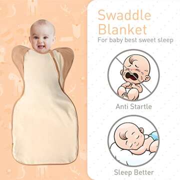 Knirose Swaddle Blanket with Arms Up Design for Infants