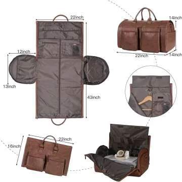 Seyfocnia 2 in 1 Travel Garment Bag for Business Trip