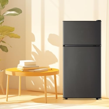 Stylish DEMULLER Retro Fridge with Freezer - Perfect for Dorms & Apartments