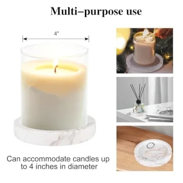 WORHE Premium Natural Marble Candle Holder for Home Decor
