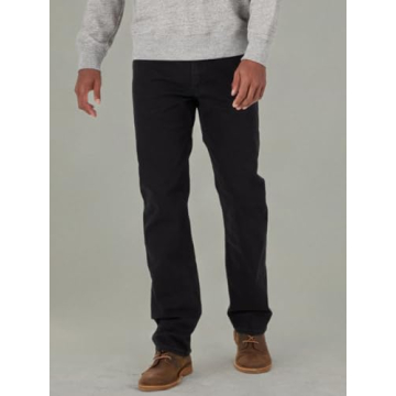 Wrangler Authentics Men's Regular Fit Comfort Flex Waist Jean, Black, 32W x 30L