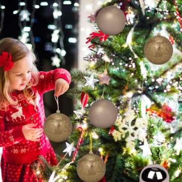 3.94" Large Christmas Balls Shatterproof Bronze Christmas Ornaments 6 Pcs Big Christmas Ornaments Balls for Christmas Tree Holiday Wedding Party Decoration