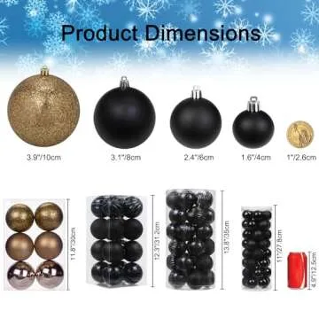 3.94" Large Christmas Balls Shatterproof Bronze Christmas Ornaments 6 Pcs Big Christmas Ornaments Balls for Christmas Tree Holiday Wedding Party Decoration