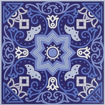 Durable Blue Flower Peel and Stick Floor Tile - 10pc Set