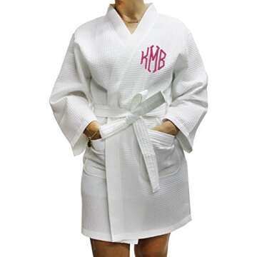 The Wedding Party Store, Personalized Waffle Bridesmaid Kimono Robe - Wedding Bridal Party Robes - W...