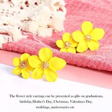 Elegant 7 Pairs Boho Flower Stud Earrings for Women