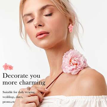 Elegant 7 Pairs Boho Flower Stud Earrings for Women