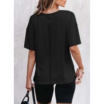 EVALESS Women’s Oversized Spring Tops 2025 Fashion Tee