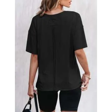 EVALESS Women’s Oversized Spring Tops 2025 Fashion Tee