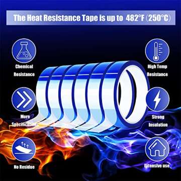 MEBMIK Blue Heat Transfer Tape – 6 Rolls for Sublimation