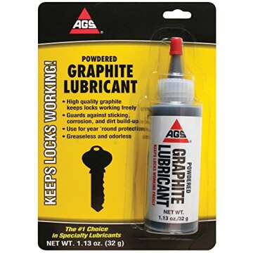 AGS Automotive Solutions Powdered Graphite Lubricant, Greaseless, Odorless - 1.13 ounces, 32 grams, ...