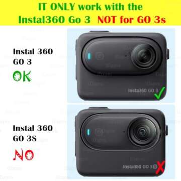 iDaPro [2+2 Pack] Lens Screen Protector for Insta360 GO 3 LCD Screen + Insta 360 Lens [Lens protector Not for Go 3s] Tempered Glass Bubble Free