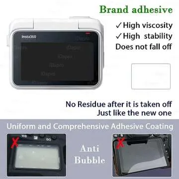 iDaPro [2+2 Pack] Lens Screen Protector for Insta360 GO 3 LCD Screen + Insta 360 Lens [Lens protector Not for Go 3s] Tempered Glass Bubble Free